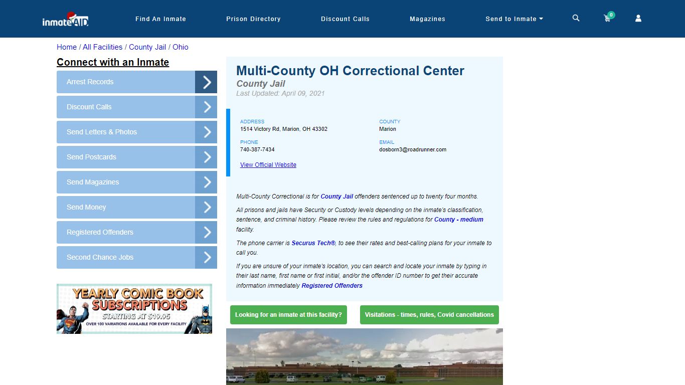 Multi-County OH Correctional Center - Inmate Locator - Marion, OH